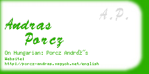 andras porcz business card